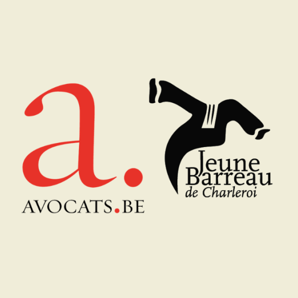 Logos AVOCATS.BE et Jeune Barreau de Charleroi